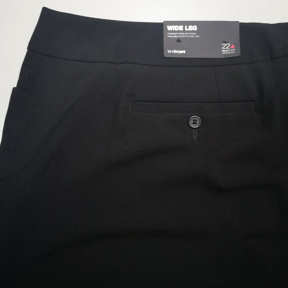 NWT Lane Bryant Ladies Size 22 Petite Black Wide Leg Right Fit Technology Pants - Picture 9 of 13